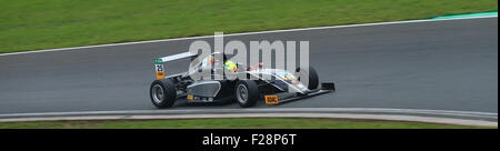 Oschersleben, Allemagne. 13 Sep, 2015. Le pilote de l'Allemagne de Mick Schumacher racing team néerlandais Van Amersfoort Racing en action pendant la course de Formule 4 de l'ADAC sur le Metropolis-Arena racetrack à Oschersleben, Allemagne, 13 septembre 2015. Mick Schumacher le fils de pilote de Formule 1 Michael Schumacher, record du monde, a abandonné le concours après une collision dans la troisième course de la journée. Photo : Jens Wolf/dpa/Alamy Live News Banque D'Images