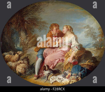 François Boucher - scène pastorale Banque D'Images