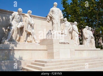 Un monument dédié à l'ancien Premier ministre hongrois Lajos Kossuth à Budapest, Hongrie. Banque D'Images