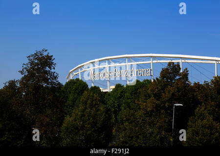 Terrain de football de Mercedes Benz Arena, Stuttgart, Allemagne Banque D'Images