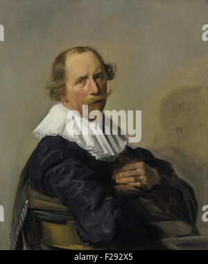 Frans Hals - Portrait d'un homme demi-longueur pour un Manteau Noir Banque D'Images