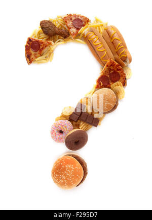 La malbouffe question mark Banque D'Images