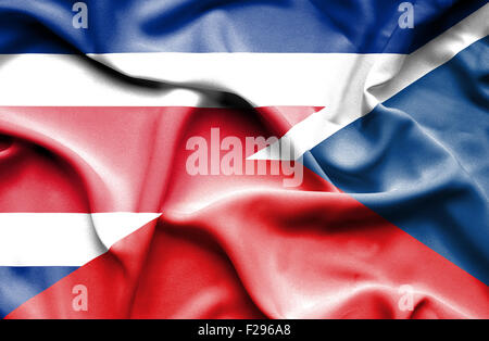 Waving Flag de République tchèque et le Costa Rica Banque D'Images
