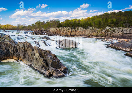 Rapides de la rivière Potomac, à Great Falls Park, en Virginie. Banque D'Images