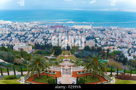 Vue aérienne de la ville de Haïfa Banque D'Images