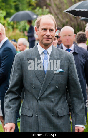 Hillsborough, en Irlande du Nord. 14 Sep 2015. Le prince Edward, comte de Wessex, lors de l'Assemblée Hillsborough Garden Party Crédit : Stephen Barnes/Alamy Live News Banque D'Images