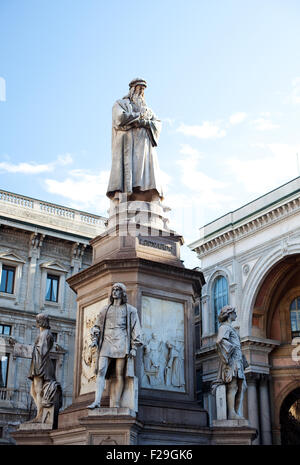 Monument dédié à Leonardo da Vinci, Milan - Italie Banque D'Images