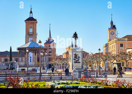 La place Cervantes. Alcala de Henares, communauté de Madrid, Espagne. Banque D'Images