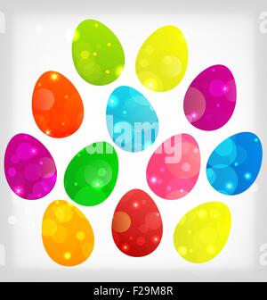 Arrière-plan de Pâques avec des oeufs colorés Illustration de Vecteur