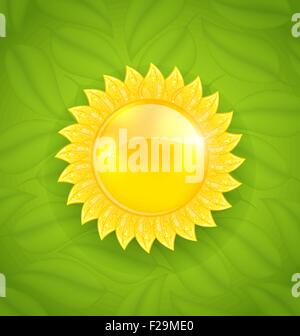 Résumé soleil sur les feuilles vertes, eco friendly texture background Illustration de Vecteur