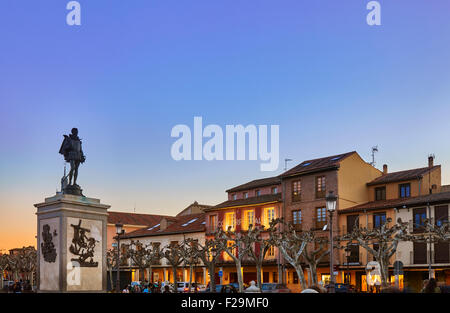 La place Cervantes. Alcala de Henares, communauté de Madrid, Espagne. Banque D'Images