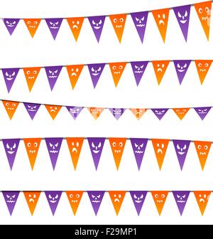 Drapeaux banderoles suspendues Halloween pour votre parti Illustration de Vecteur