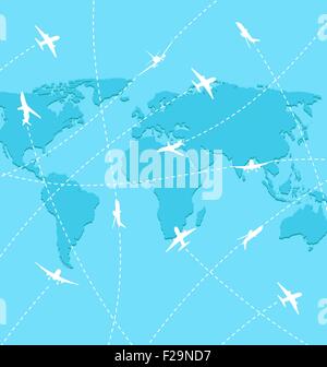 Set de plans sur fond de carte Illustration de Vecteur