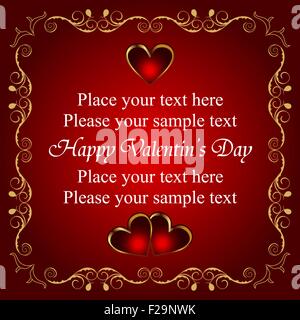 Carte de voeux Saint Valentin avec coeur Illustration de Vecteur