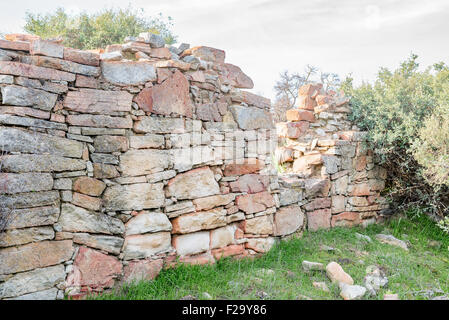 Les ruines de pierre complexes à Groenrivier (Green River) ferme à Nieuwoudtville. Les ruines sont des premiers colons Banque D'Images