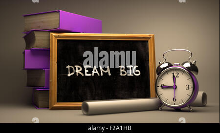Rêver grand - tableau sur lequel un texte à la main. Banque D'Images