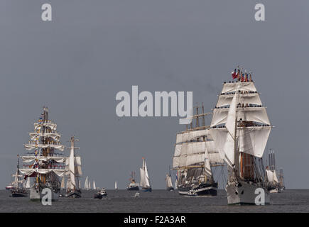 Windjammer parade, Bremerhaven, Mer du Nord, Allemagne Banque D'Images