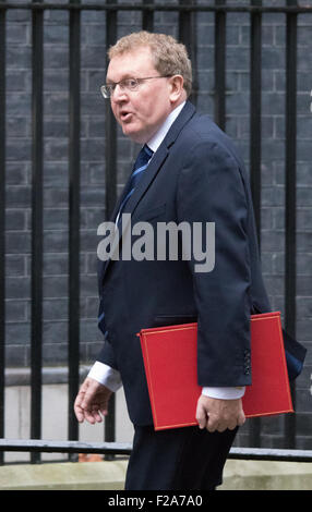 Downing Street, London, UK. 15 Septembre, 2015. David Mundell MP, Secrétaire d'État pour l'Écosse arrive au 10 Downing Street pour assister à la réunion hebdomadaire du cabinet © Paul Davey/Alamy Live News Crédit : Paul Davey/Alamy Live News Banque D'Images