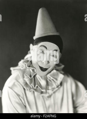 Portrait de clown avec bonnet chapeau (OLVI008 OU  F366) Banque D'Images