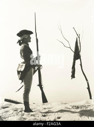 Portrait d'un soldat du 18ème siècle à la recherche au pavillon (OLVI008 OU  F261) Banque D'Images