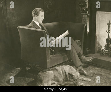 Lecture au coin du feu (OLVI007 OU  F850) Banque D'Images