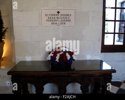 Château de Chenonceau,la galerie,14-18 LA PREMIÈRE GUERRE MONDIALE, l'hôpital militaire, vallée de la Loire, Cher, Indre-et-Loire, Touraine, France Banque D'Images