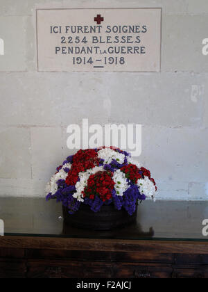 Château de Chenonceau,la galerie,14-18 LA PREMIÈRE GUERRE MONDIALE, l'hôpital militaire, vallée de la Loire, Cher, Indre-et-Loire, Touraine, France Banque D'Images