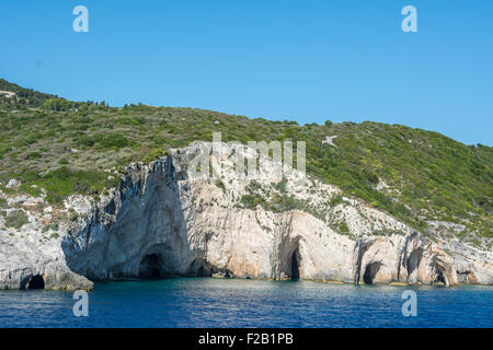 Célèbre blue caves à Zakynthos, Grèce Banque D'Images