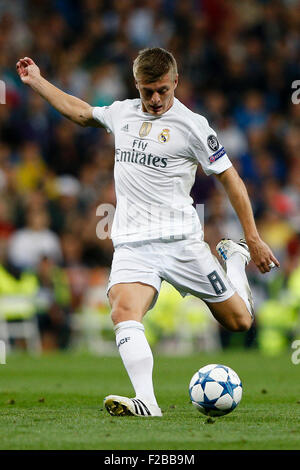 Madrid, Espagne. 15 Sep, 2015. Toni Kroos du Real Madrid au cours de la correspondance de la Ligue des Champions entre le Real Madrid et Shajtar Donetsk au Santiago Bernabeu à Madrid, Espagne, le 15 septembre 2015. Credit : Action Plus Sport/Alamy Live News Banque D'Images