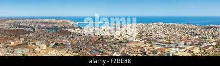 Vue panoramique de Praia à Santiago - capitale du Cap-Vert - Cabo Verde Banque D'Images