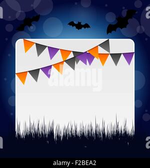 Invitation Halloween avec drapeaux suspendus Illustration de Vecteur