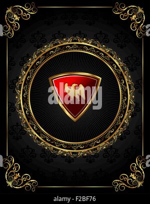 Vintage frame avec aigle héraldique Illustration de Vecteur