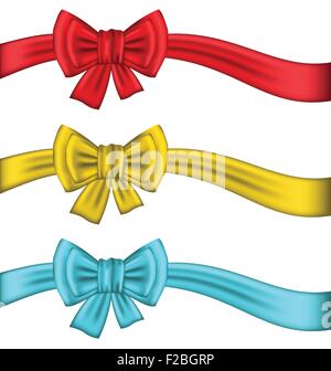 Cadeau coloré Collection bows with ribbons Illustration de Vecteur