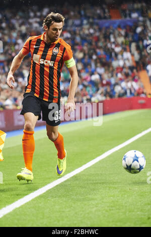 Madrid, Espagne. 15 Sep, 2015. Anton Kanibolotskyy (gardien de but, le Shakhtar Donetsk) en action au cours de l'UEFA Champions League entre le Real Madrid et le FC Shakhtar Donetsk au Santiago Bernabeu le 15 septembre 2015 à Madrid Crédit : Jack Abuin/ZUMA/Alamy Fil Live News Banque D'Images