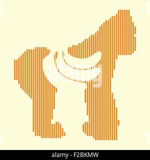 Les lignes de demi-teintes de l'illustration stylisée le gorille et banane Illustration de Vecteur