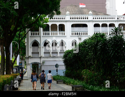 Balades touristiques en direction de l'hôtel Raffles à Singapour. Banque D'Images