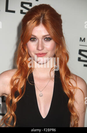 New York, New York, USA. 15 Sep, 2015. L'actrice KATHERINE MCNAMARA assiste à la première de New York le « maze Runner : Les essais en tenue au roussissement Regal E-promenade. Credit : Nancy/Kaszerman ZUMA Wire/Alamy Live News Banque D'Images