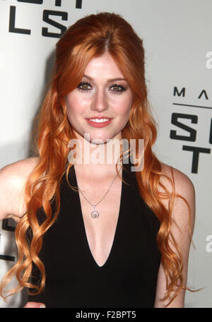 New York, New York, USA. 15 Sep, 2015. L'actrice KATHERINE MCNAMARA assiste à la première de New York le « maze Runner : Les essais en tenue au roussissement Regal E-promenade. Credit : Nancy/Kaszerman ZUMA Wire/Alamy Live News Banque D'Images