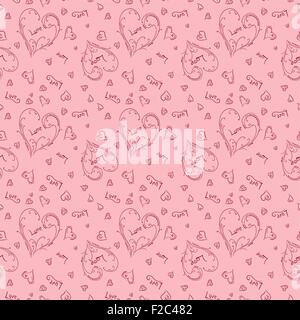 Vector seamless background avec coeur formes et mots d'amour Illustration de Vecteur