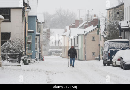 Presteigne, Powys, Pays de Galles, Royaume-Uni. La ville au milieu de l'hiver Banque D'Images