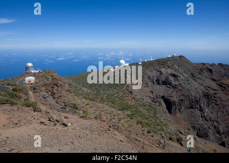 Observatoire astronomique, Roque de los Muchachos, ORM, le nord de l'Observatoire, ENO, La Palma, Canary Islands Banque D'Images