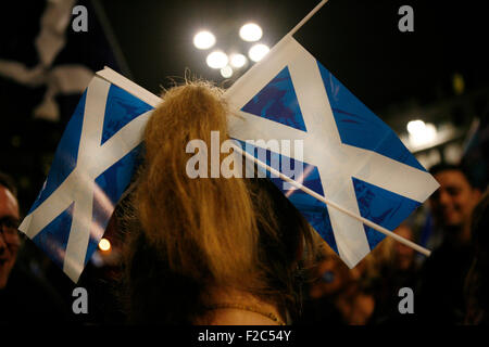 L'Ecosse le jour du vote référendaire George Square. Banque D'Images