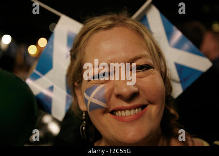 L'Ecosse le jour du vote référendaire George Square. Banque D'Images