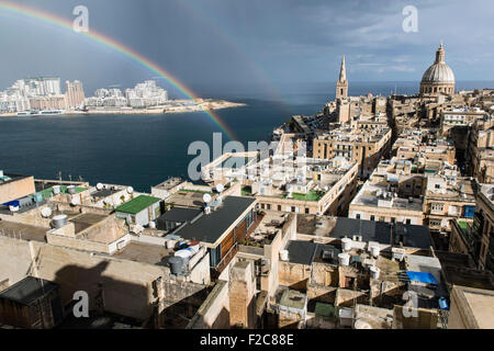 Malte, la Valette 29 décembre, 2014fin matin vue sur La Valette, capitale de l'île de Malte. Banque D'Images