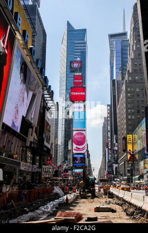 New York, NY, USA. 13 septembre, 2015. La construction sur Time Square à New York vu à New York , USA le 13 septembre, 2015 Banque D'Images