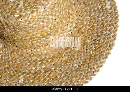 Chapeau de paille traditionnelle ukrainienne isolated on white Banque D'Images