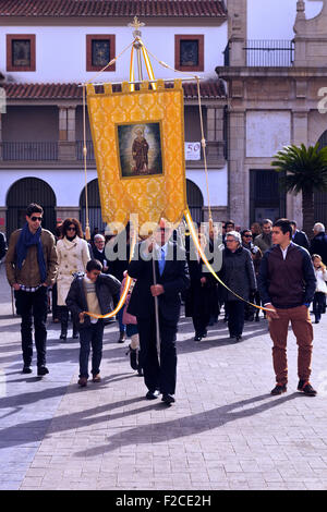 Bénédiction des animaux festival parade d'ouverture à Néoules, Espagne Banque D'Images