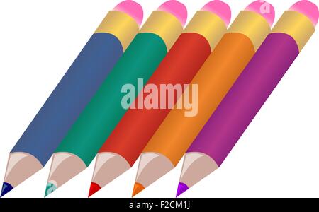 Jeu de crayons de couleurs Illustration Illustration de Vecteur