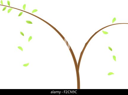 Concept illustration de la succursale de feuille verte Illustration de Vecteur