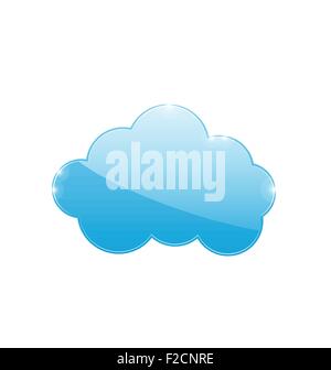 Bleu nuage isolé sur fond blanc Illustration de Vecteur